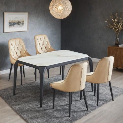 طاولة طعام رخام 4 كراسي