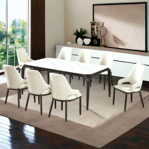 طاولة طعام رخام 8 كرسي