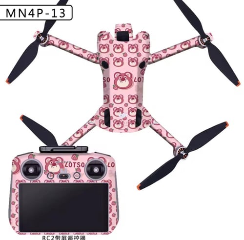 استكر حماية وتزيين لطائرة DJI Mini 4 Pro وريموت RC...