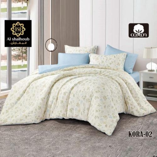 مفرش سرير كورا قطن الطبيعي – مقاس 240x260 سم