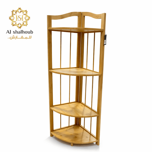 رف زاوية خشبي أنيق متعدد الأرفف – تصميم عصري للديك...