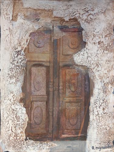 Artistic painting - House door 5 - by Moroccan art...