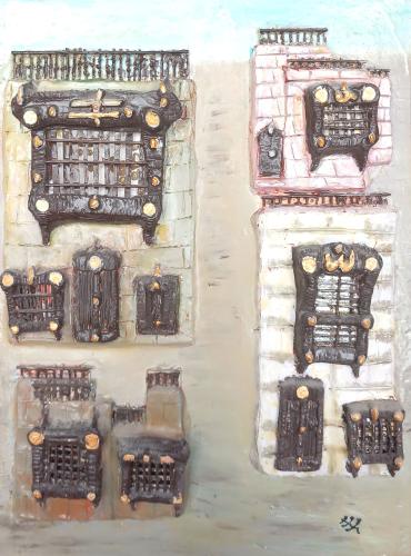 Artistic painting - Rwashin sculpture - Size of th...