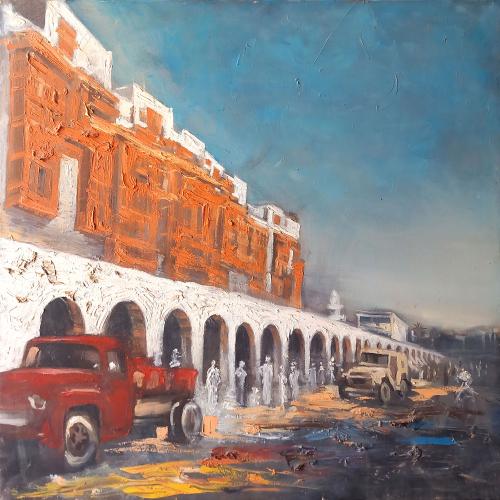 Artistic painting - Qabil Street - painting size 8...