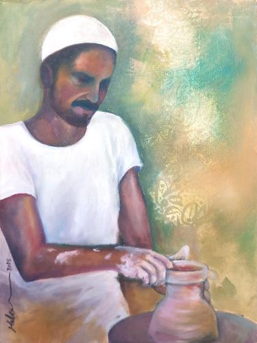 Artistic painting - Pottery maker - by the artist...