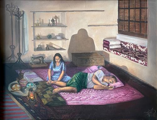 Artistic painting - Takbees - Canvas size 74x100 c...