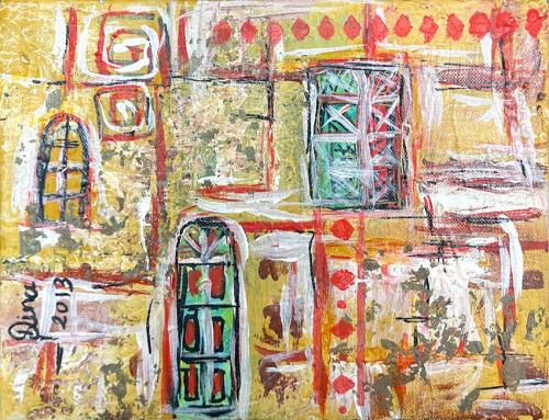 Artistic painting - house - by the artist Dina - s...