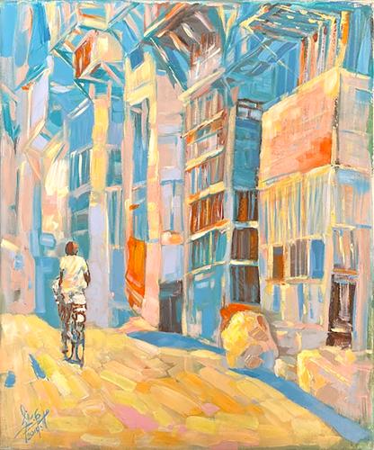 Artistic painting - Alley - by the artist Maryam B...