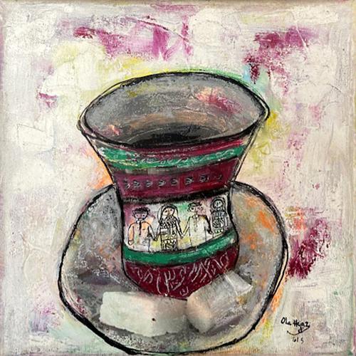 Artistic painting - Cup of tea 1 - by artist Ola H...