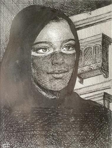 Artistic painting - Woman - by artist Mohammed Al-...