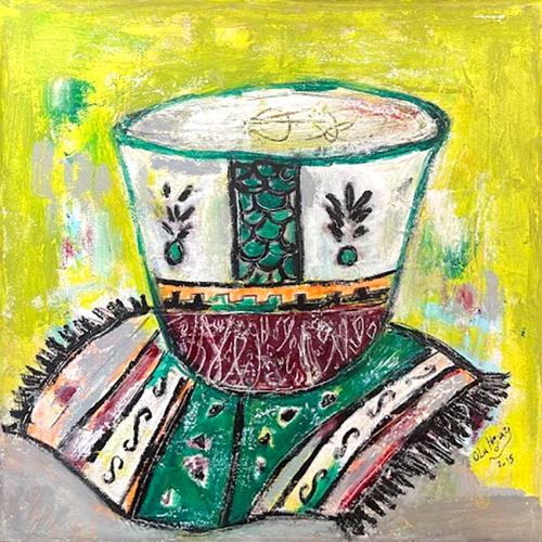 Artistic painting - coffee cup - by the artist Ola...