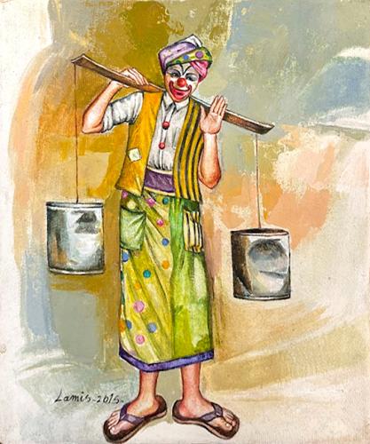 Artistic painting - Clown 5 - by the artist Lamis...