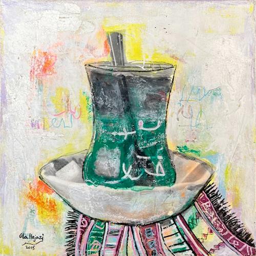 Artistic painting - Cup of tea 2 - by the artist O...