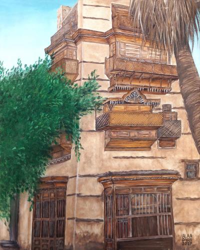 Artistic painting - by the artist Alaa Omar - hous...