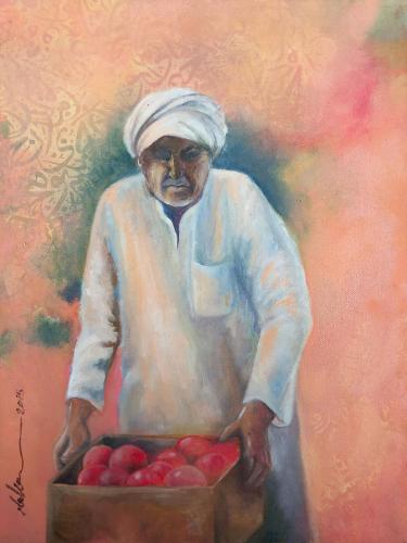 Artistic painting - vegetable seller - by artist M...