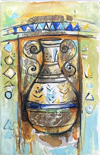 Artistic painting - Vase - by the artist Lamis Al-...