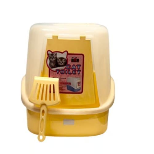 صندوق الرمل مغلق للقطط مع مجرفه