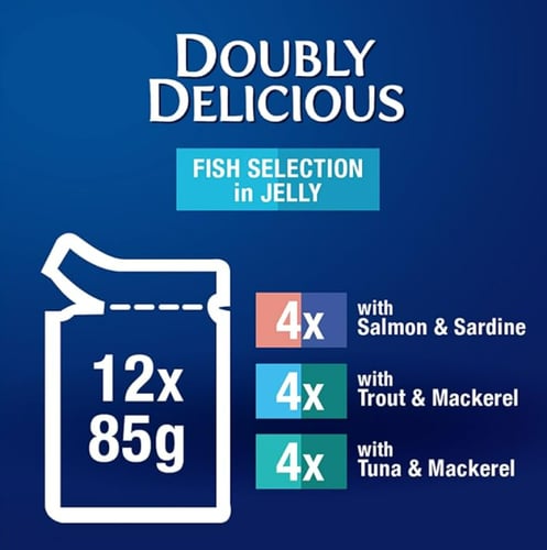 فليكس- طعام رطب للقطط بنكهات ماكولات البحريه 12X85...