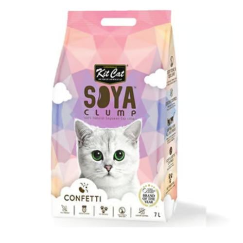 كت كات-رمل القطط بالصويا مع قصاصات الورق الملون عا...