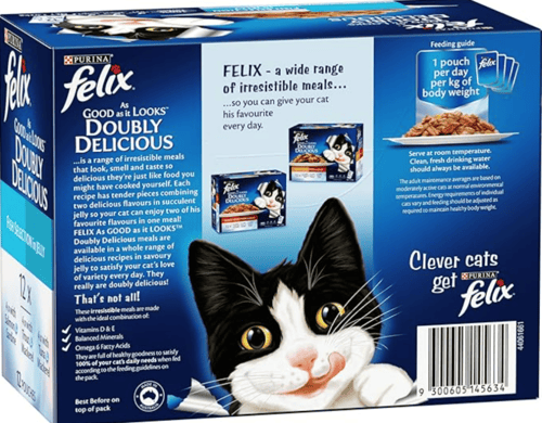 فليكس- طعام رطب للقطط بنكهات ماكولات البحريه 12X85...