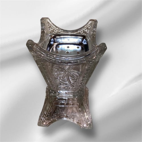 مبخرة زجاج صغيرة قاعدة فضي