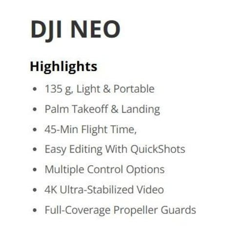 DJI دي جي اي طائرة درون نيو NEO COMBO كومبو