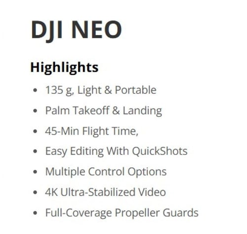 DJI دي جي اي طائرة درون نيو NEO Standard ستاندر