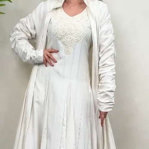 جلابية لنن بتطريز