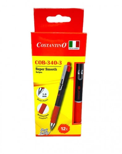 علبة أقلام جافة , لون احمر 1.0mm