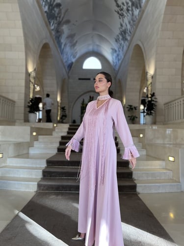 Luxury Crepe Jilbab with Shiny Fringes and Crystal...