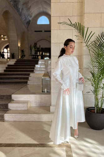 Swiss Fabric Jilbab - Off White