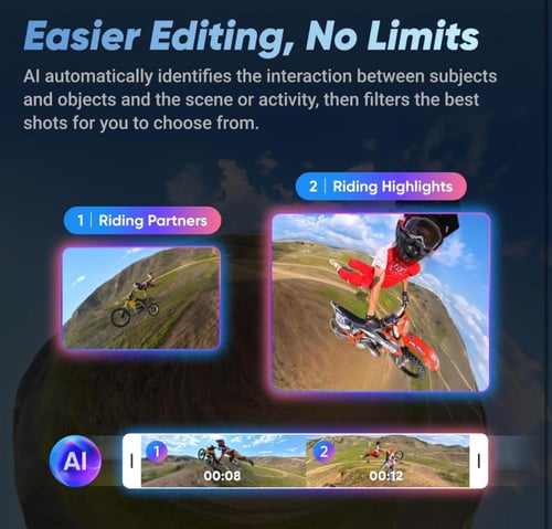 Insta360 X4-8K Waterproof 360 Action Camera, 4K Wi...