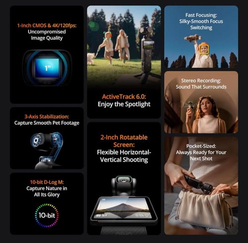 DJI Osmo Pocket 3, Vlogging Camera with 1'' CMOS &...