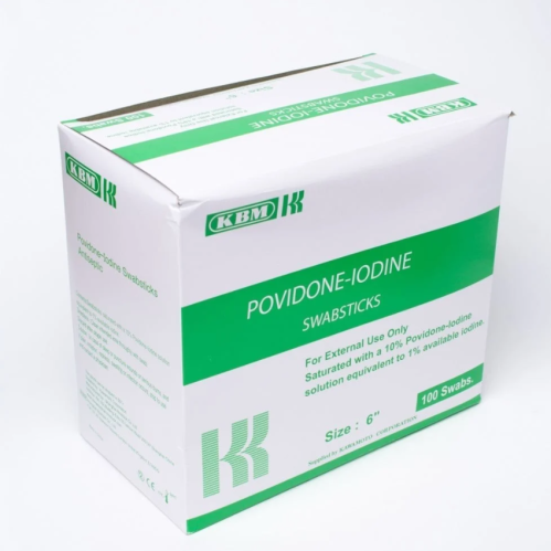 علبة اعواد مسحة بوفيدون ايودين