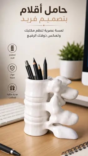 حامل اقلام شكل عمود فقري
