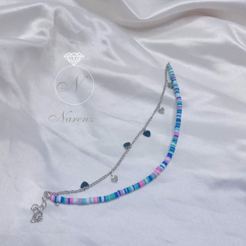 خلخال مزين بحبات من الخرز الملون يتكون من سلسلة رف...