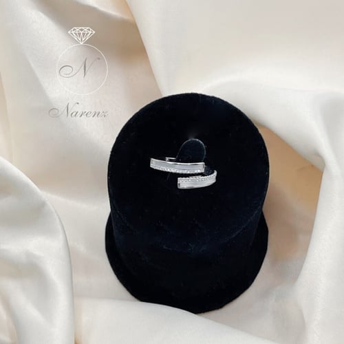 خاتم ماربل فضي مفتوح