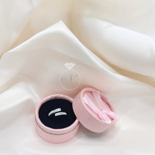 خاتم ماربل فضي مفتوح