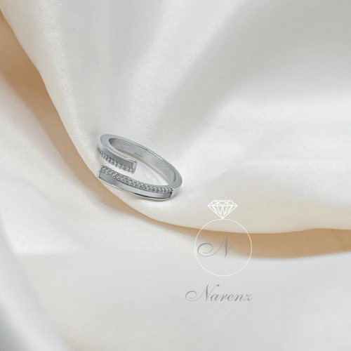 خاتم ماربل فضي مفتوح