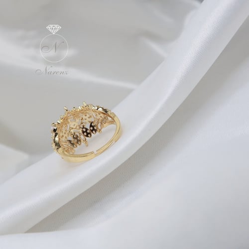 طقم مجوهرات مرصع بأحجار الزركون - ذهبي