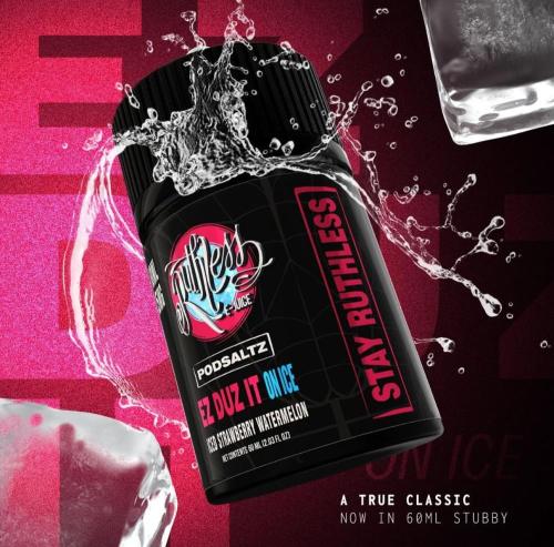 Salt Ruthless flavor watermelon strawberry cold Ruthless Ez Duz It ICE