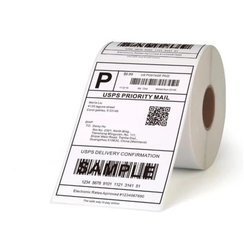 مجموعة 500 ورقة حرارية للبوليصات باللون الابيض