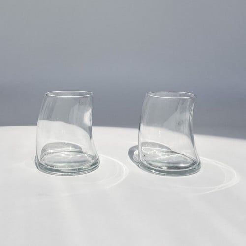 كأس زجاجي مائل بسعة 315 مل