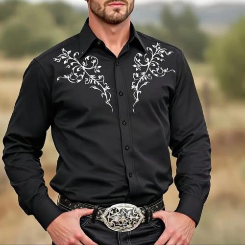 قميص أكمام طويله بطابع لاتيني