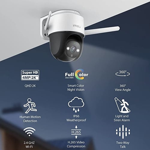 كاميرا امنية خارجية مع منبه ضوئي وصوتي من ايمو بدق...