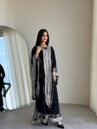 نشل فضي تطريز كامل