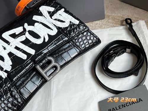 HOURGLASS SMALL HANDBAG CROCODILE EMBOSSED