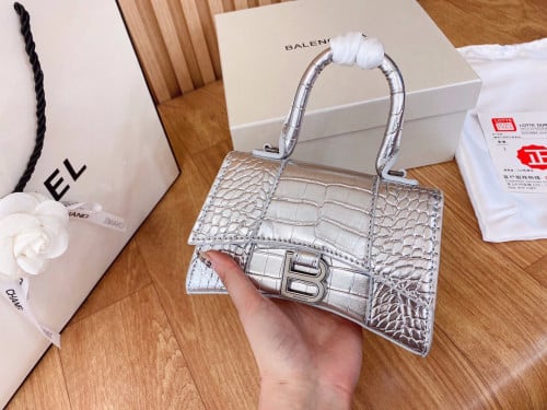 HOURGLASS SMALL HANDBAG CROCODILE EMBOSSED