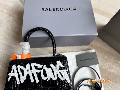 HOURGLASS SMALL HANDBAG CROCODILE EMBOSSED