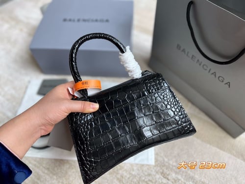 HOURGLASS SMALL HANDBAG CROCODILE EMBOSSED